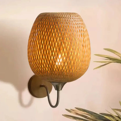 Applique Murale en Bambou Naturel Ø 25 cm - Modèle Arvin