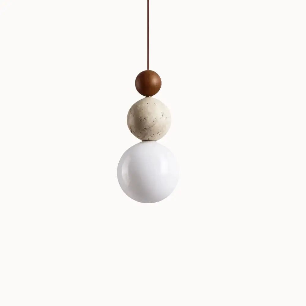Suspension nordique en travertin et bois | Eiken