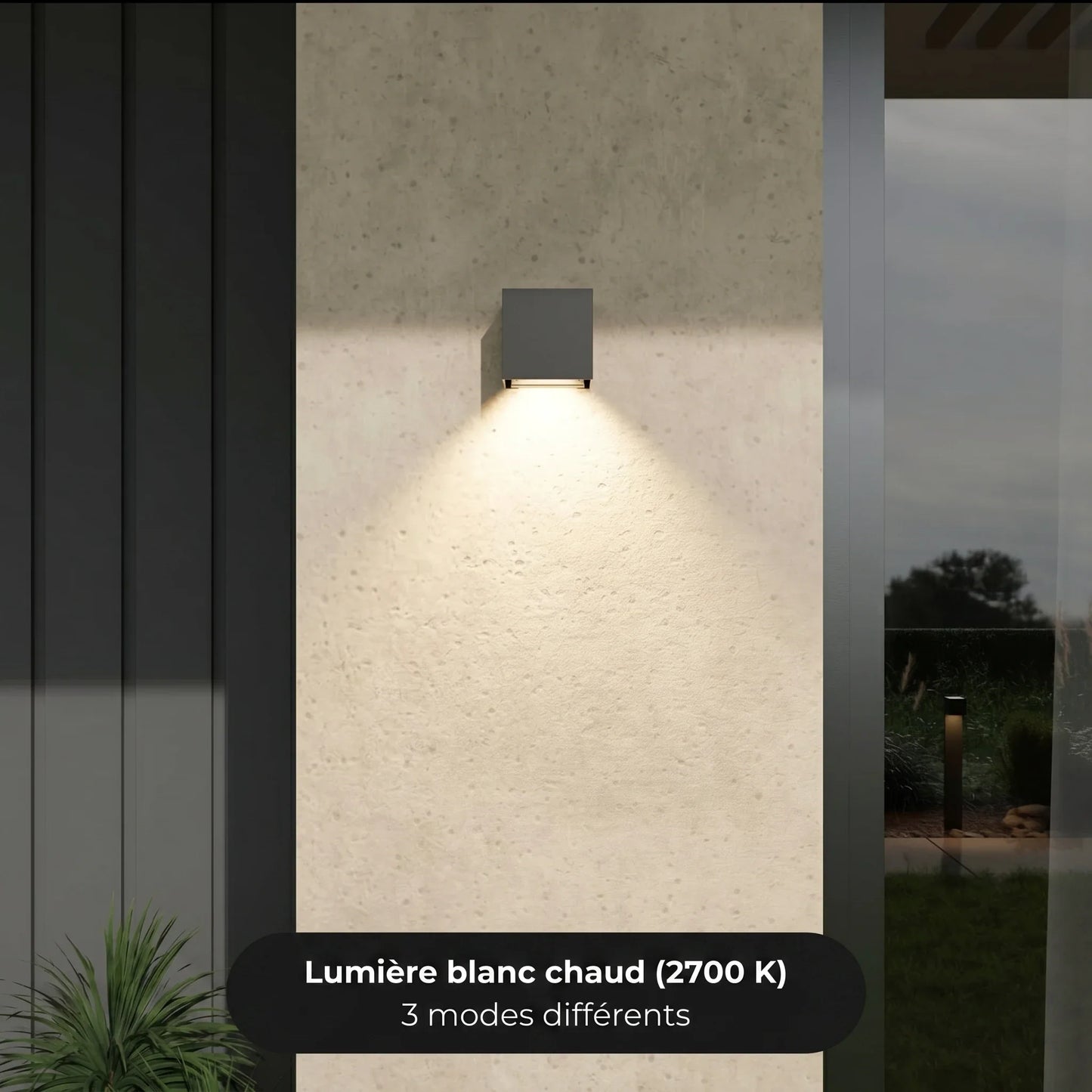 Lampe solaire Havis vue panneau solaire intégré IP65 - Lumalia