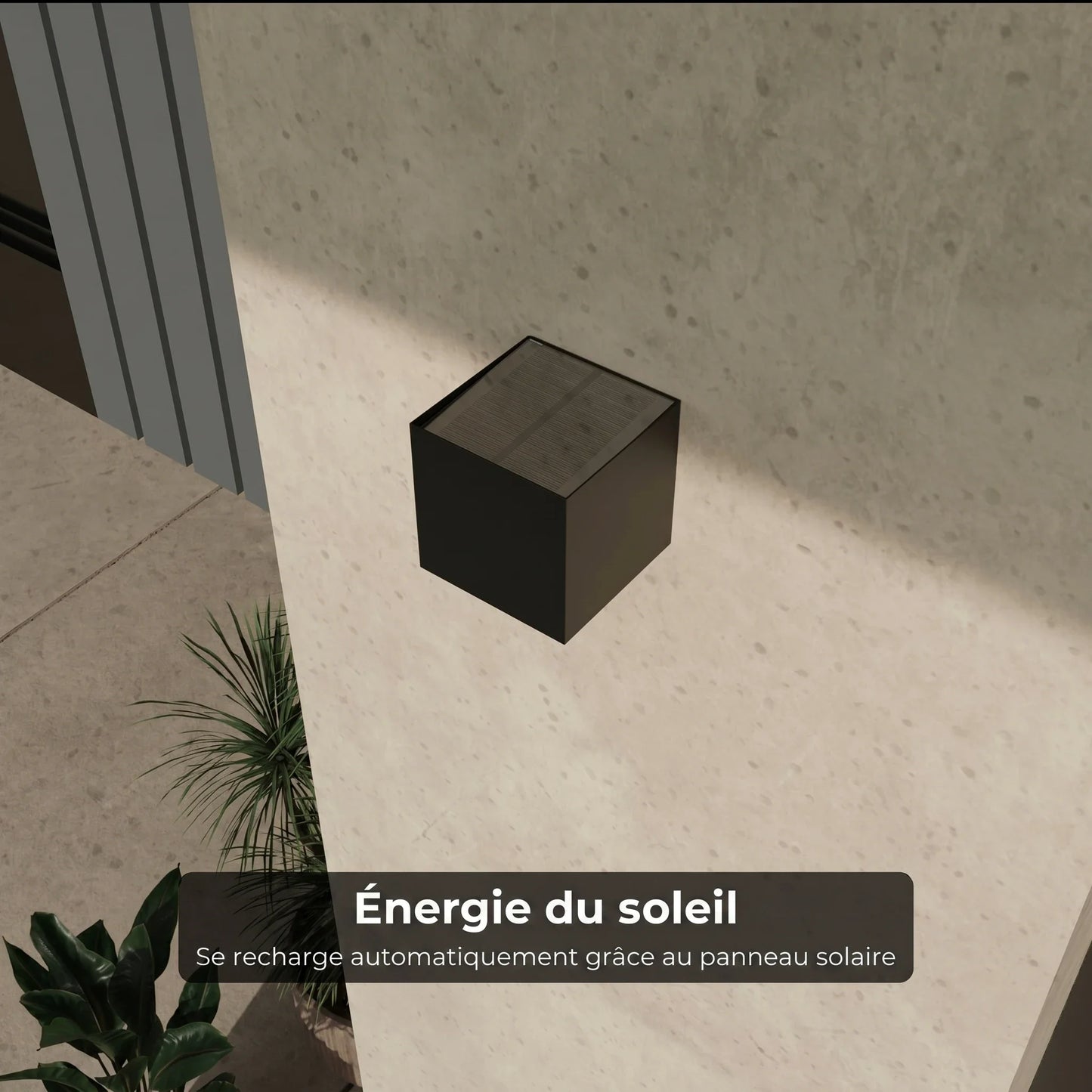 Lampe solaire Havis vue ambiance façade extérieur - Lumalia