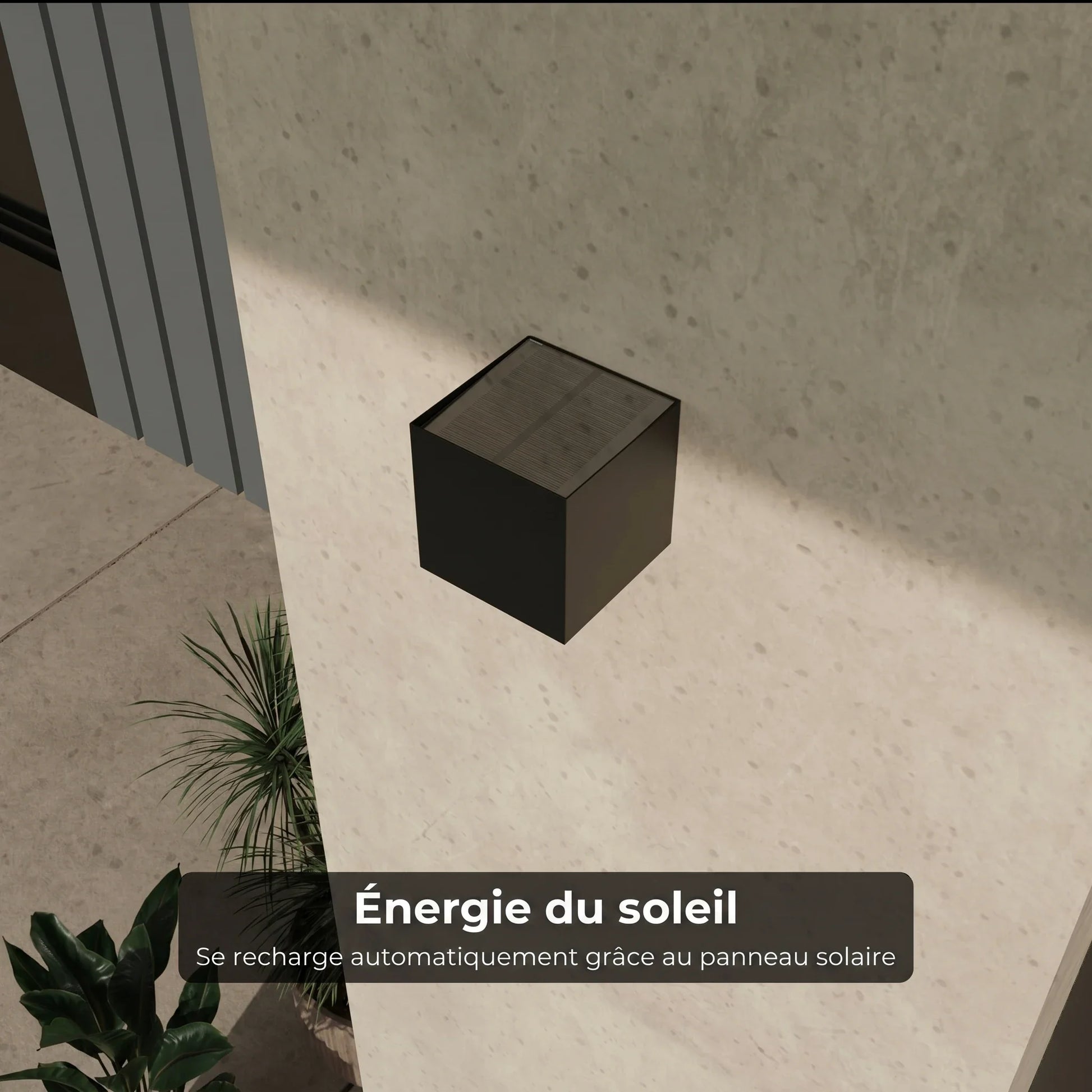 Lampe solaire Havis vue ambiance façade extérieur - Lumalia