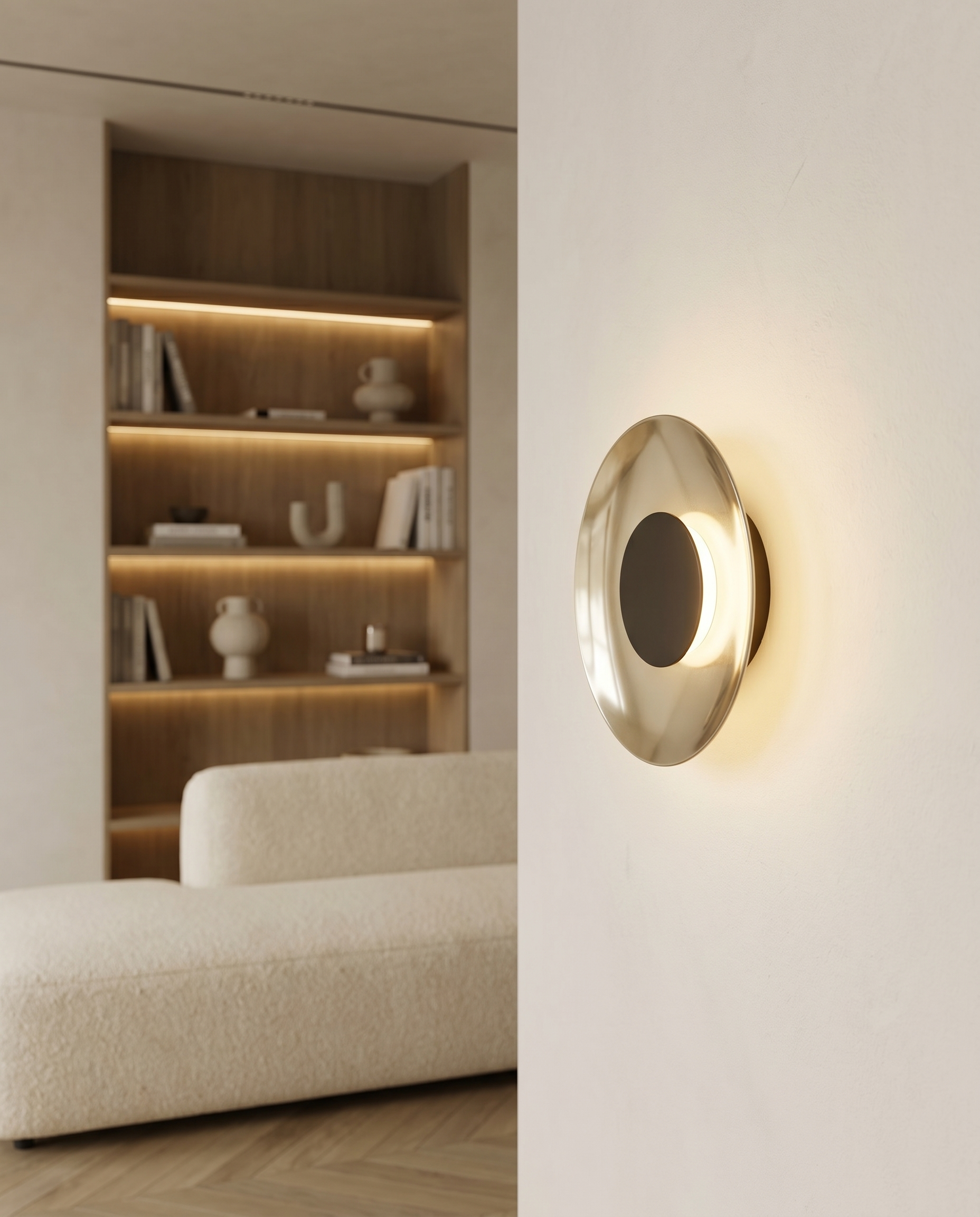 Applique murale Verana LED 1500 lm verre fumé Ø 32 cm salon entrée chambre - Lumalia