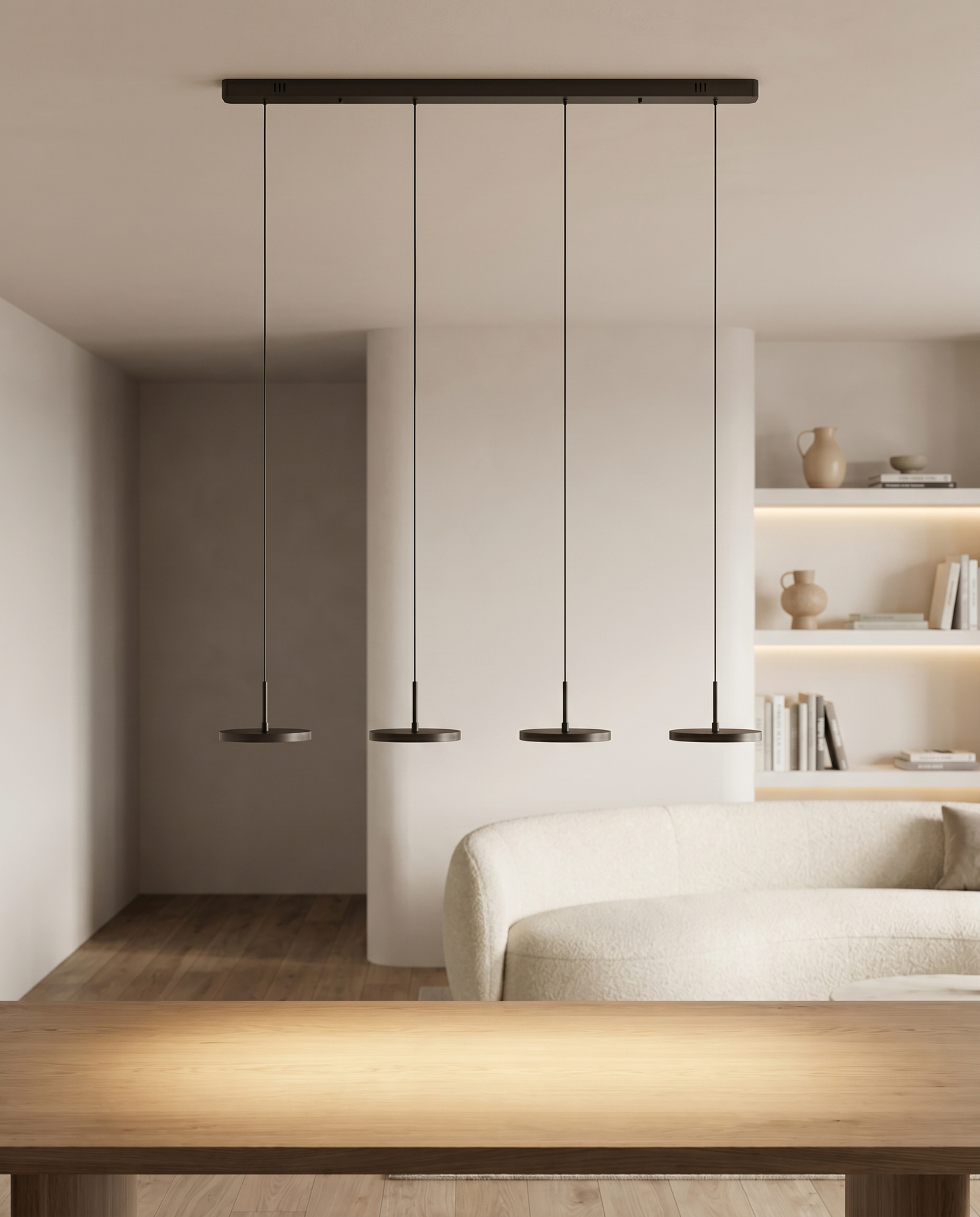 Suspension Florée LED disques 1-4 lampes smart home dimmable salle à manger - Lumalia