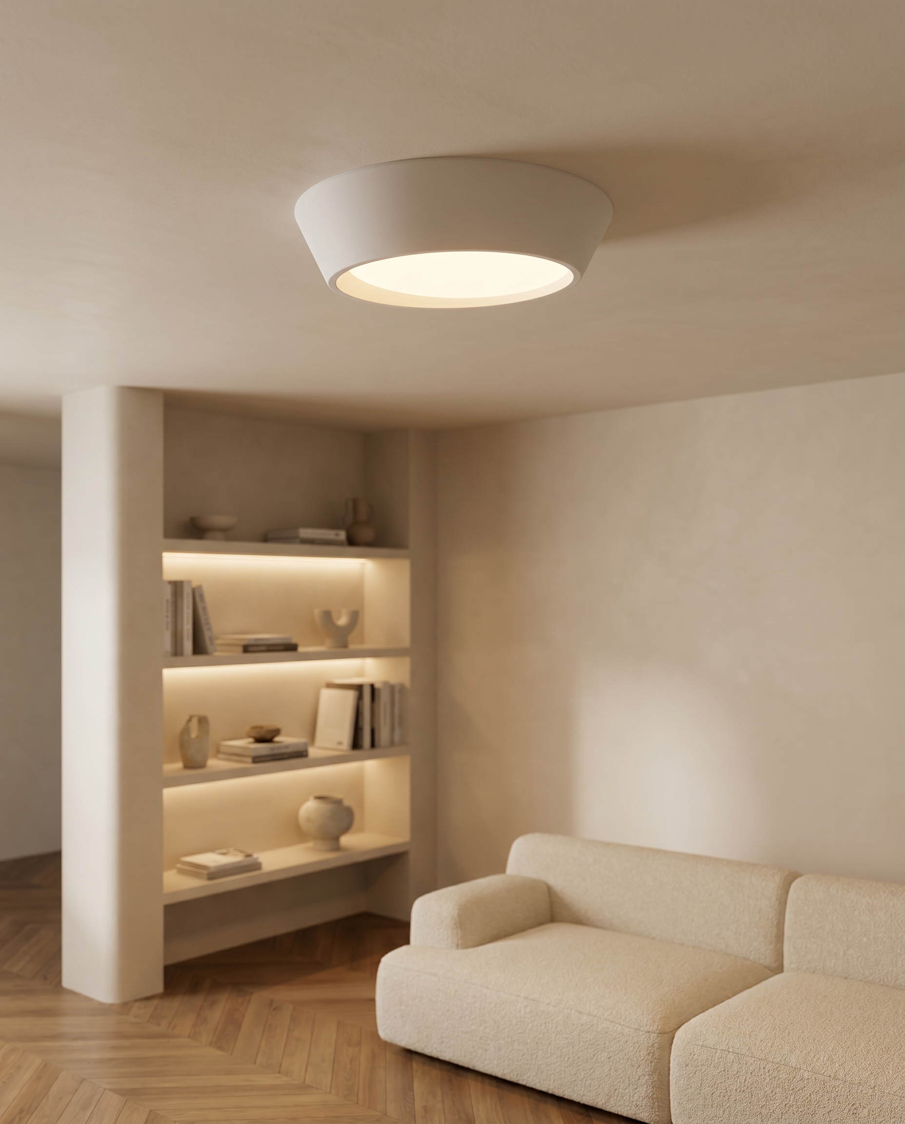 Plafonnier Lumen LED 3450 lm IRC 93 acier rond salon cuisine couloir - Lumalia