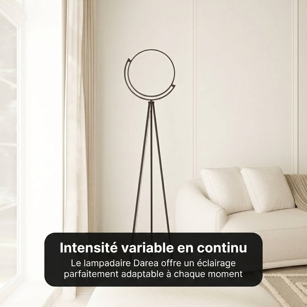 Lampadaire Darea vue détail abat-jour 38 cm aluminium - Lumalia