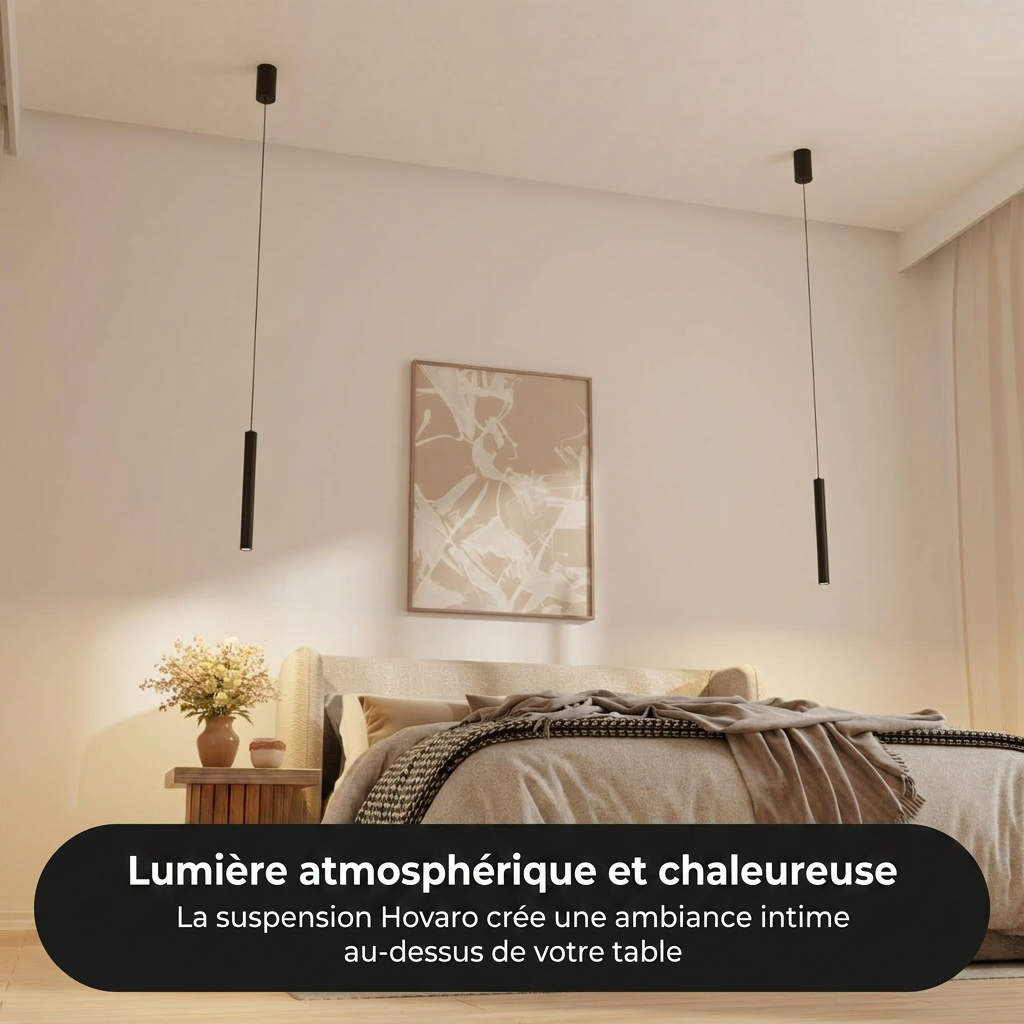Suspension Hovaro vue ambiance chambre intime - Lumalia