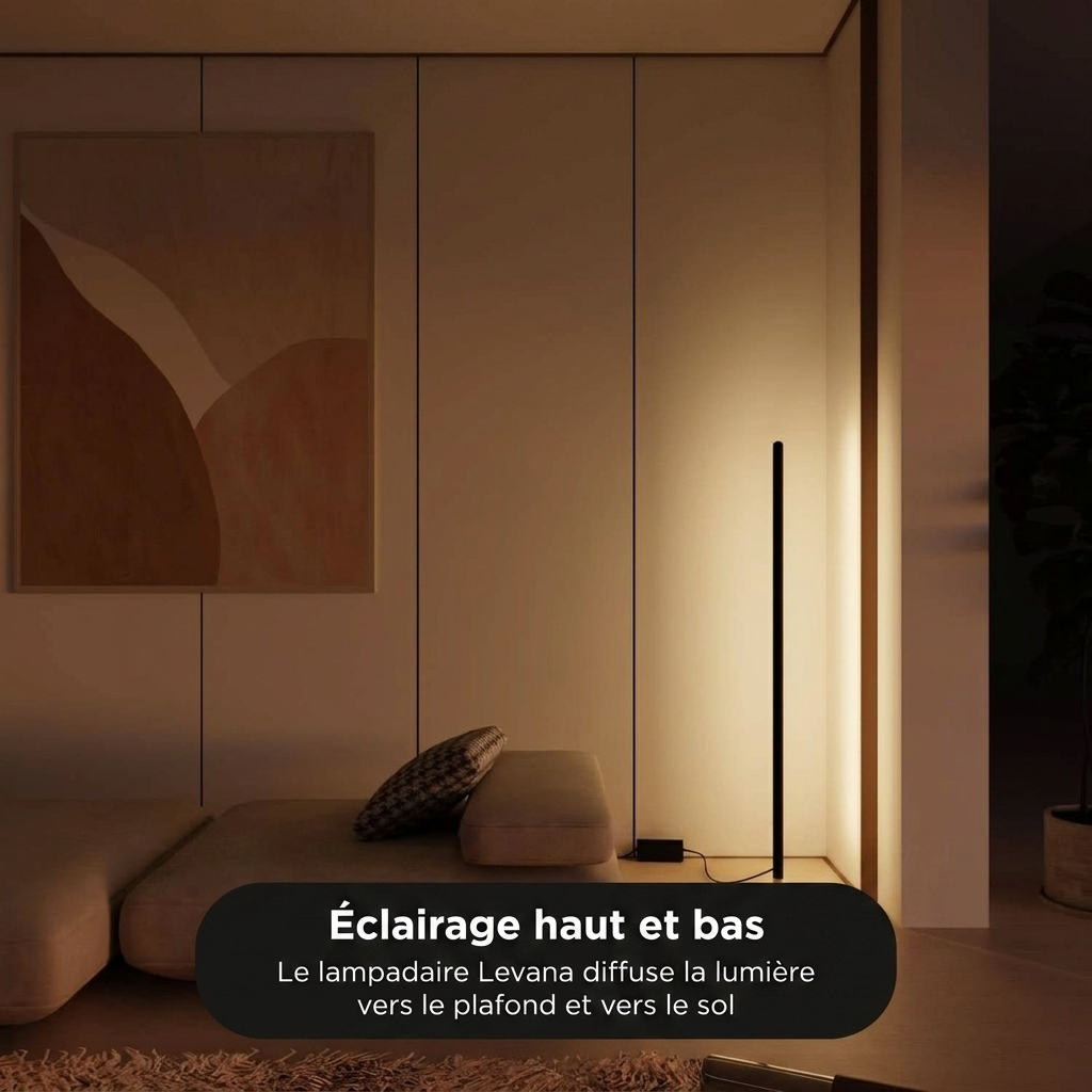 Lampadaire Levana vue installation léger 1,2 kg - Lumalia