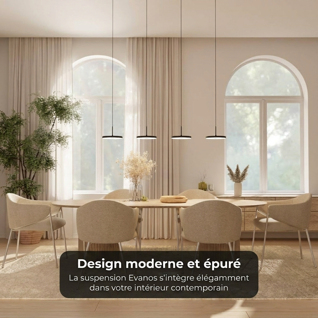 Suspension Evanos vue éclairage 4409 lm dimmable - Lumalia