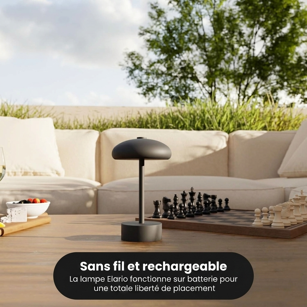 Lampe Elario vue détail tactile dimmable compact - Lumalia