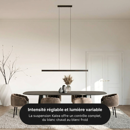Suspension Kalea vue détail design linéaire aluminium - Lumalia