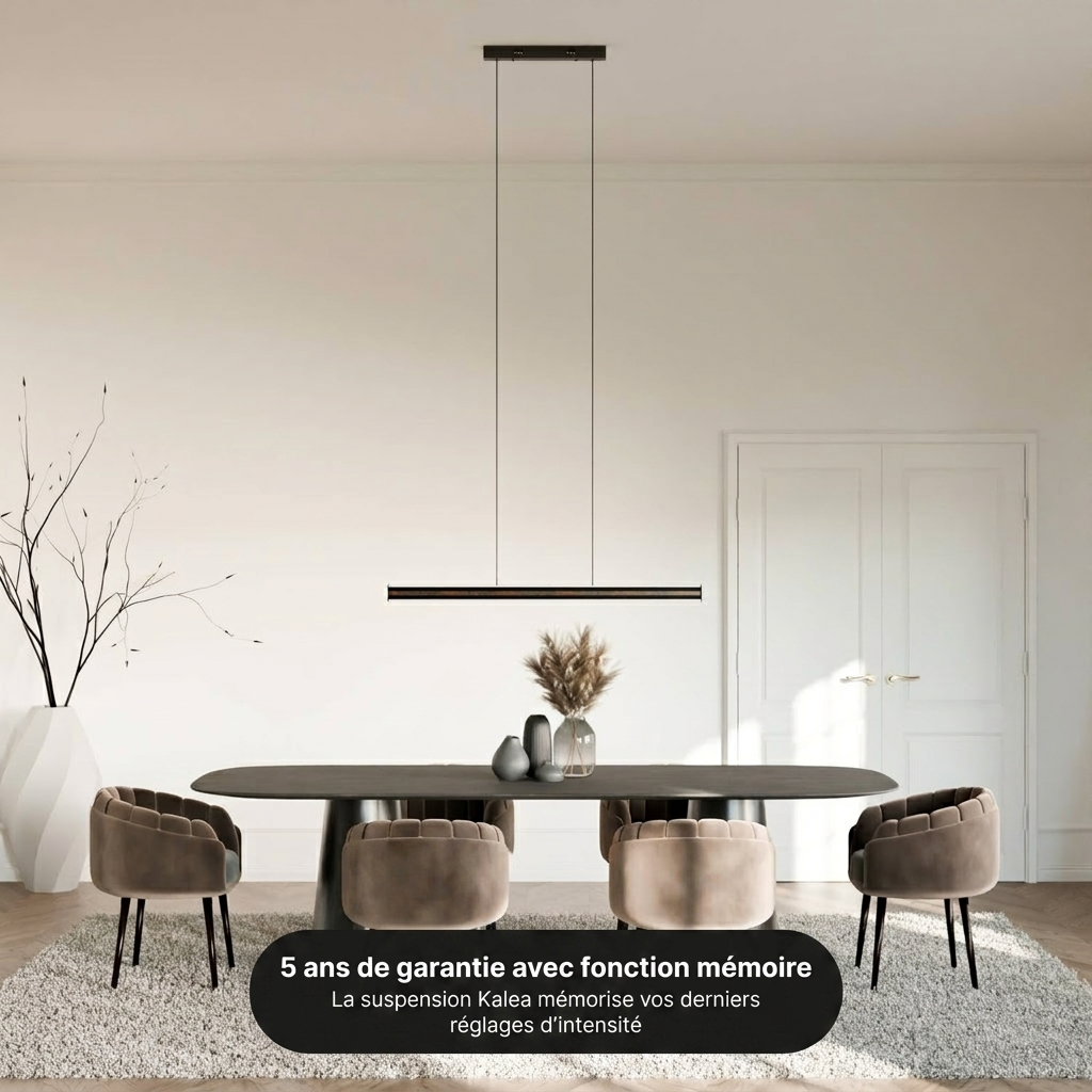 Suspension Kalea vue détail aluminium linéaire - Lumalia