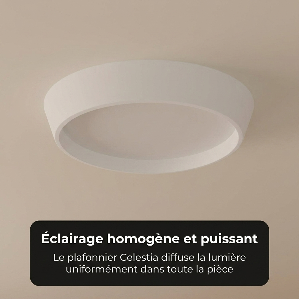 Plafonnier Celestia vue ambiance salon cuisine - Lumalia