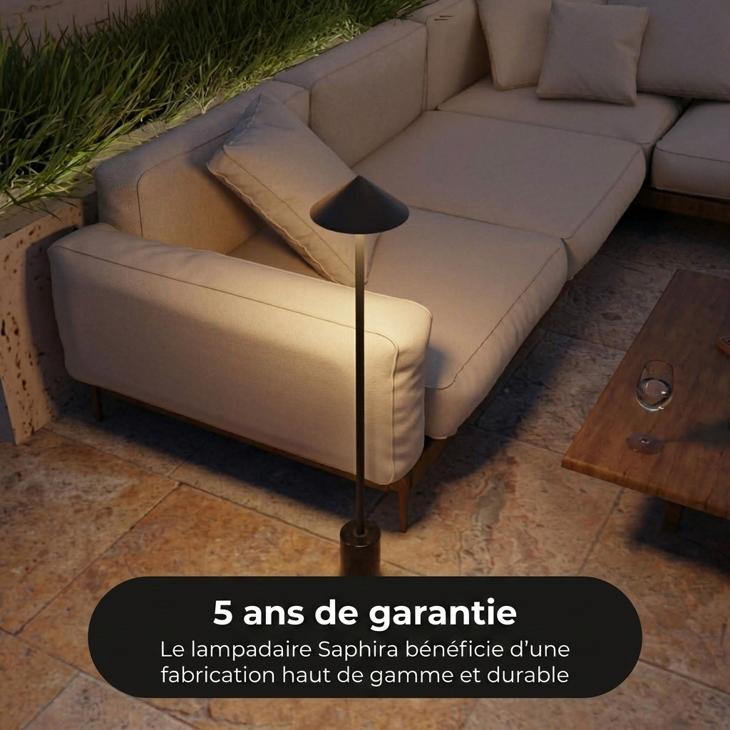 Lampadaire Saphira vue détail base marbre - Lumalia