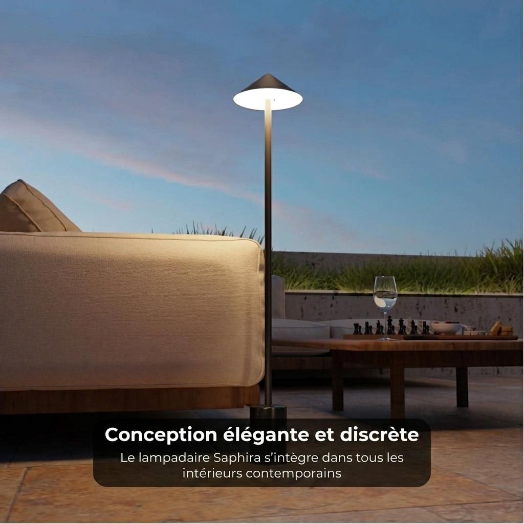 Lampadaire Saphira vue éclairage IP54 620 lm tactile - Lumalia