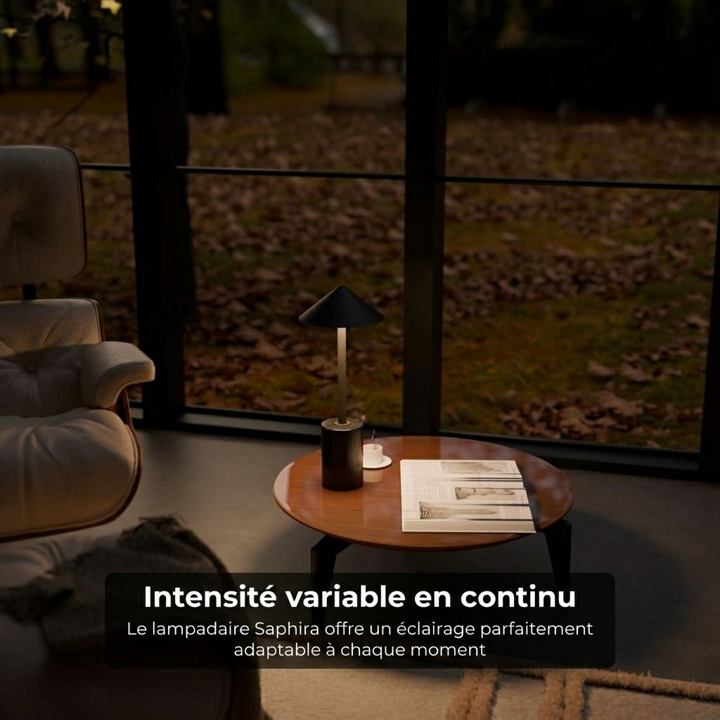 Lampadaire Saphira vue installation 6000 mAh USB-C - Lumalia