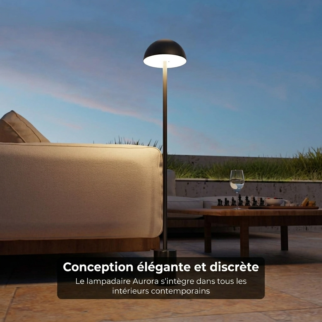 Lampadaire Aurora vue éclairage IP54 16h+ tactile - Lumalia