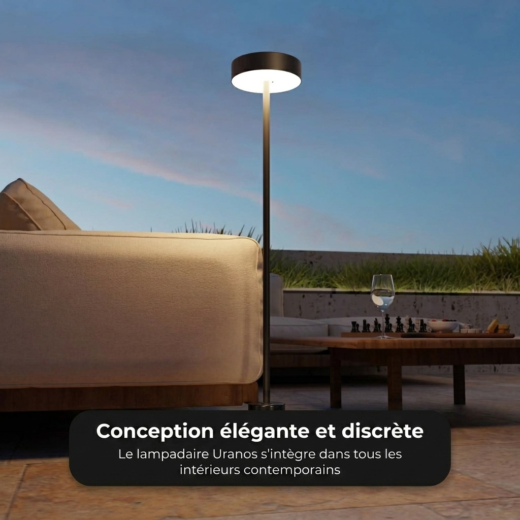 Lampadaire Uranos vue éclairage IP54 620 lm tactile - Lumalia