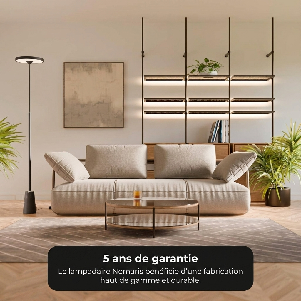 Lampadaire Nemaris vue détail tête marbre - Lumalia