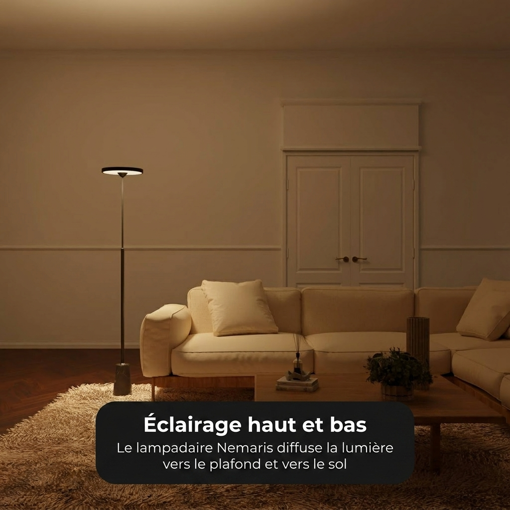 Lampadaire Nemaris vue installation 172 cm sculptural - Lumalia