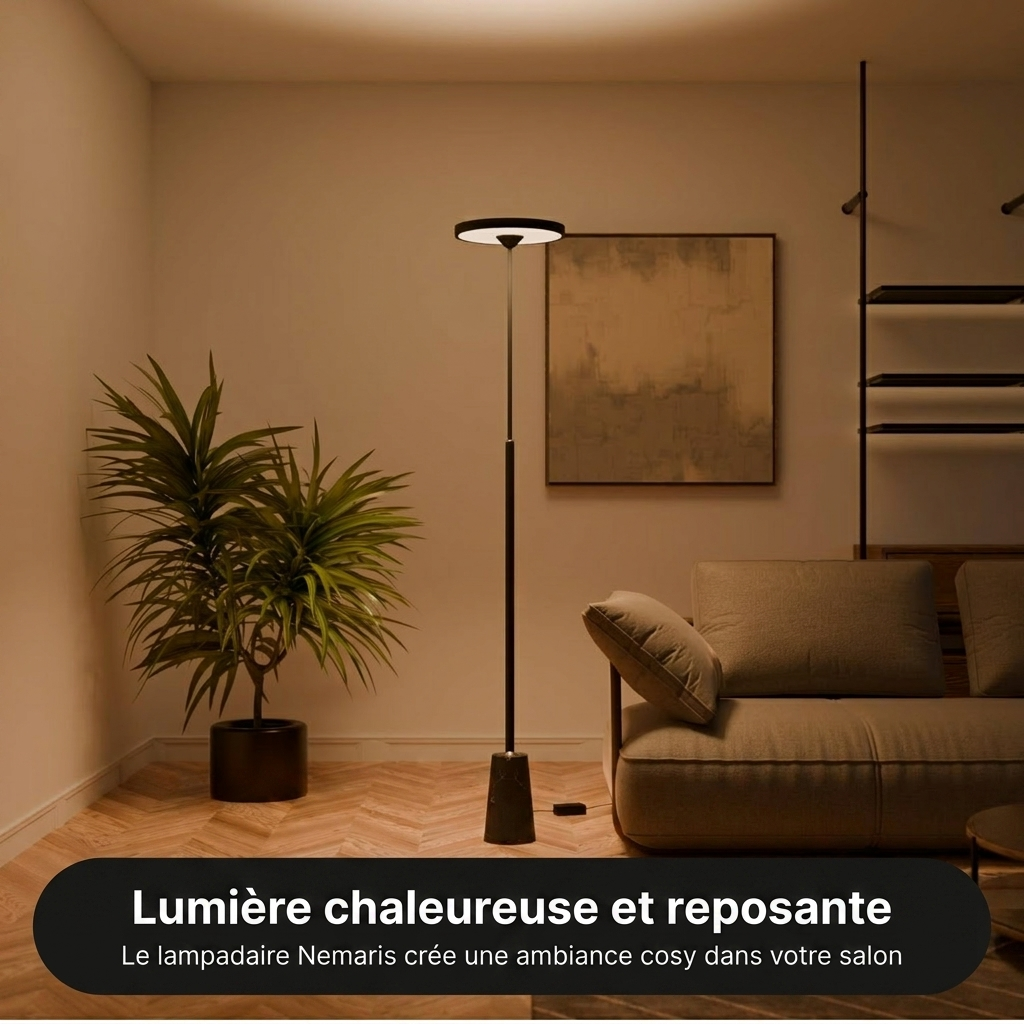 Lampadaire Nemaris vue ambiance salon bureau - Lumalia