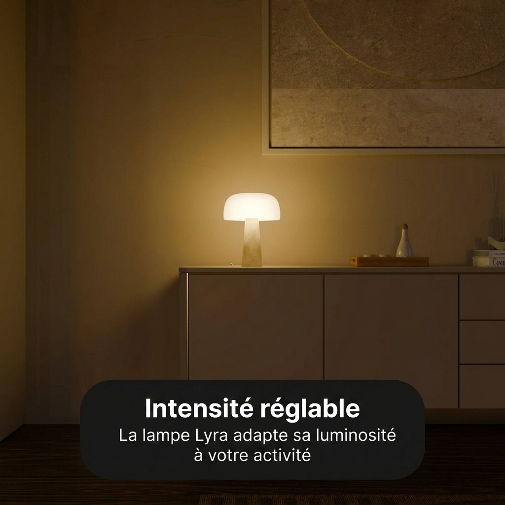 Lampe Lyra vue installation verre opale 30 cm - Lumalia