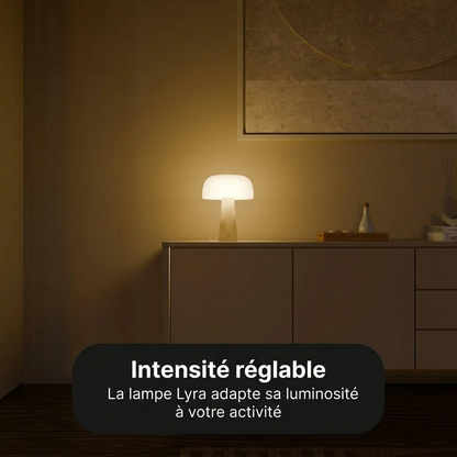 Lampe Lyra vue installation verre opale 30 cm - Lumalia