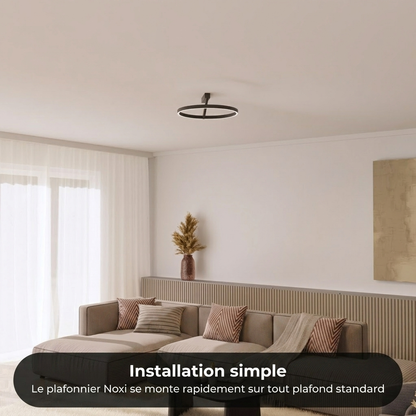 Plafonnier Noxi vue installation 45 cm - Lumalia