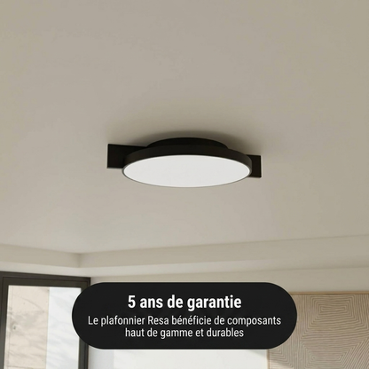 Plafonnier Resa vue détail aluminium rond - Lumalia