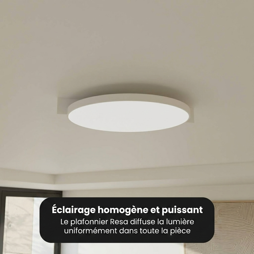 Plafonnier Resa vue ambiance salon couloir - Lumalia