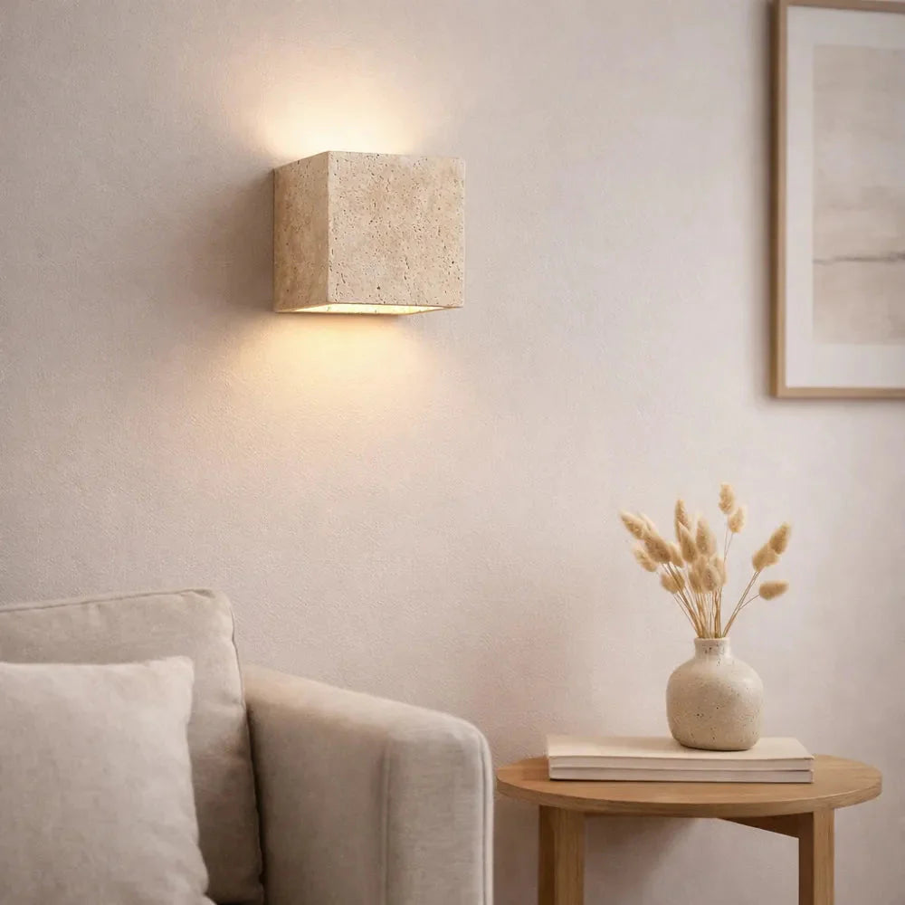 Applique Murale Scandinave en Travertin Naturel | Horten