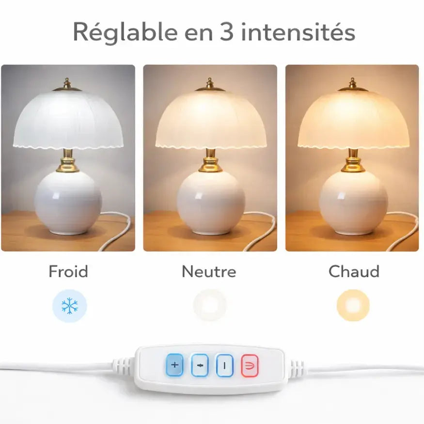 Lampe de chevet vintage en céramique et verre | Elvane