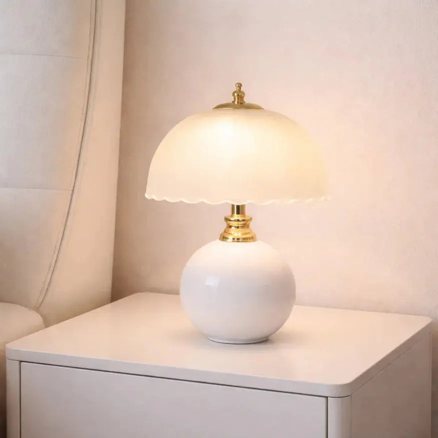 Lampe de chevet vintage en céramique et verre | Elvane