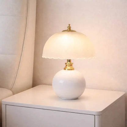 Lampe de chevet vintage en céramique et verre | Elvane