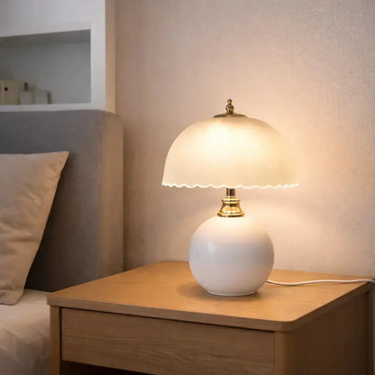 Lampe de chevet vintage en céramique et verre | Elvane