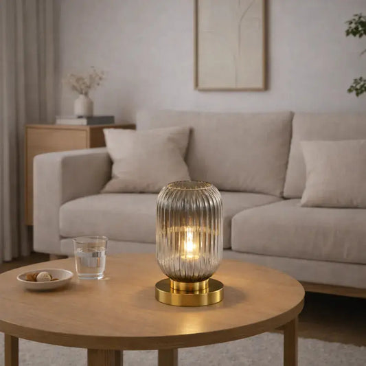 Lampe de chevet moderne en verre et laiton | Yrsa
