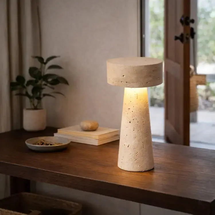 Lampe de chevet moderne LED en travertin | Neri