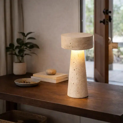 Lampe de chevet moderne LED en travertin | Neri