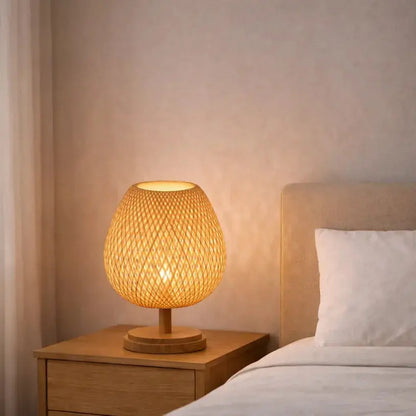 Lampe de chevet en bois et bambou naturel | Neya