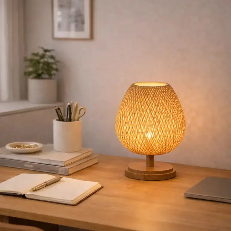 Lampe de chevet en bois et bambou naturel | Neya