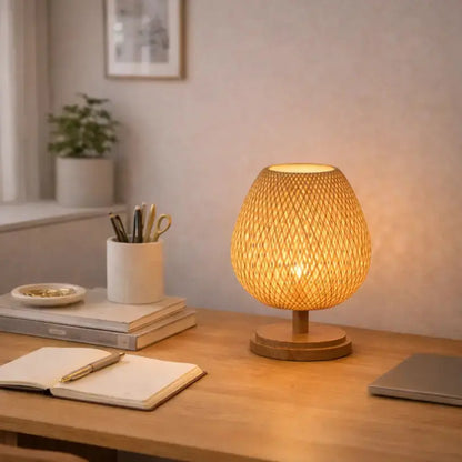 Lampe de chevet en bois et bambou naturel | Neya