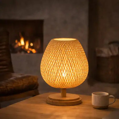 Lampe de chevet en bois et bambou naturel | Neya