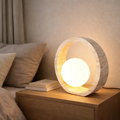 Oria - Lampe Sculpturale en Travertin Naturel