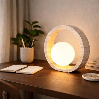 Oria - Lampe Sculpturale en Travertin Naturel
