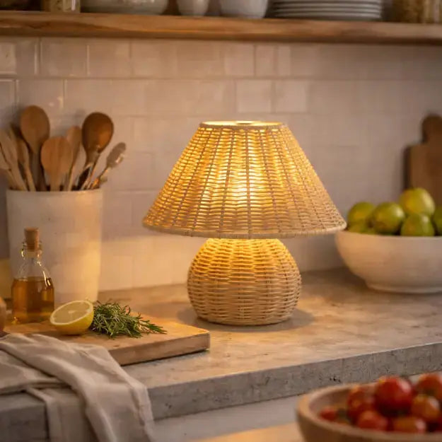 Lampe de chevet en bambou tressé - Modèle Yuna