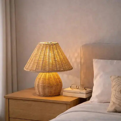 Lampe de chevet en bambou tressé - Modèle Yuna