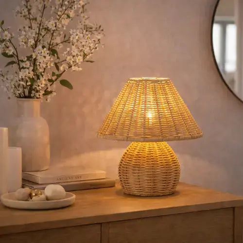 Lampe de chevet en bambou tressé - Modèle Yuna