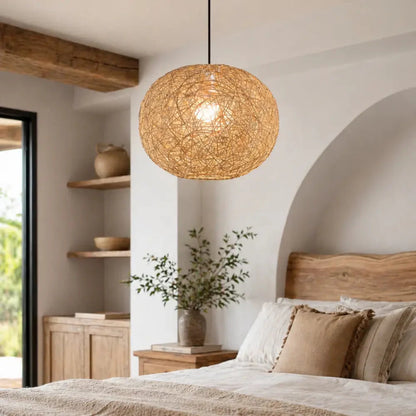 Suspension Sphérique en Rotin et Bambou Ø 30 cm | Liora