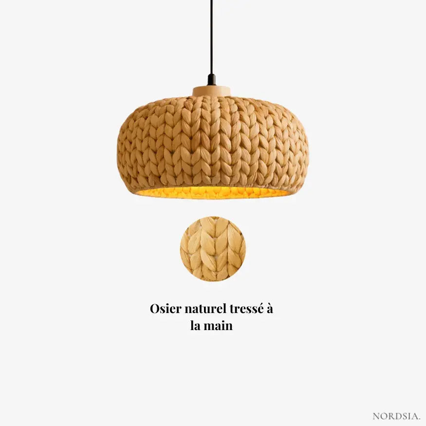 Suspension en osier tressé fait main Ø 30 cm | Loanne