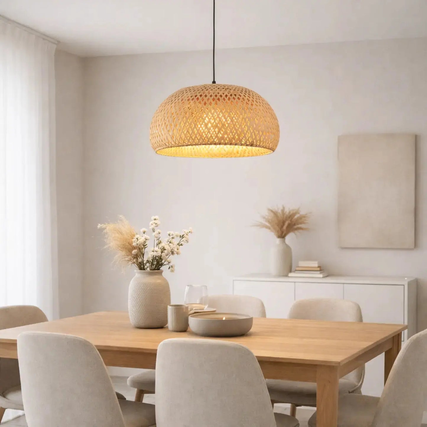 Suspension en Bambou Scandinave Ø 30 cm | Lumea