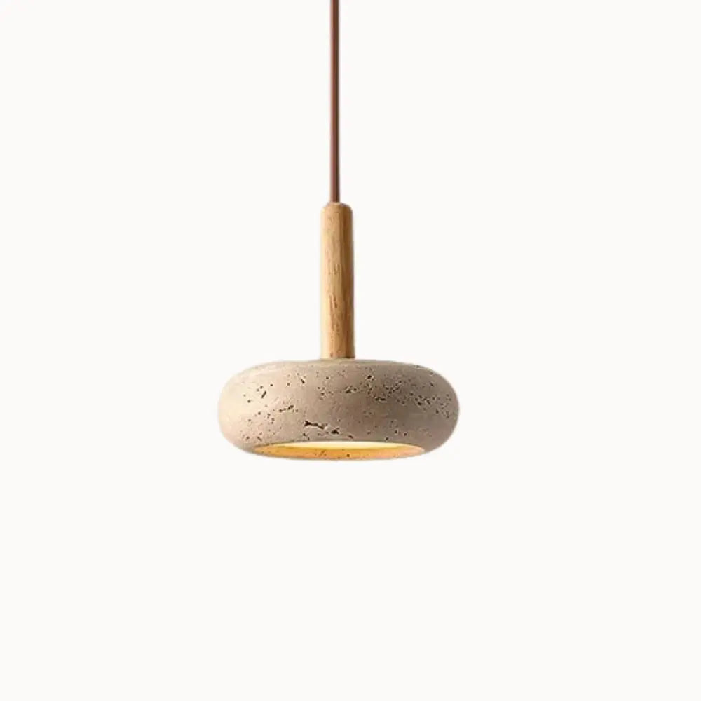Suspension Contemporaine en Travertin et Bois | Elys